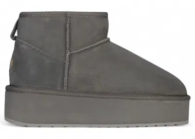 Pre-owned Emu Australia Women's  Stinger Micro Flatform Boot Sneakers In Charocal