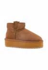Emu Australia Women's Foy Flatform Micro Boots In Chestnut In Pink