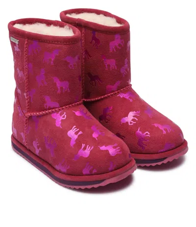 Emu Australia Women's Rainbow Unicorn Brumby Boots In Deep Pink In Multi