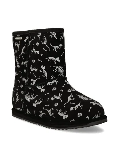 Emu Kids' Dinosaur-print Boots In Black