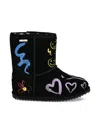Emu Hollis Doodle Heart Boots In Black