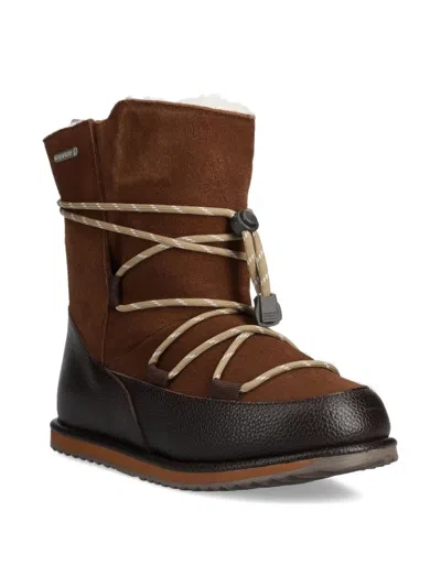 Emu Kids' Lace-up Suede Boots In Brown