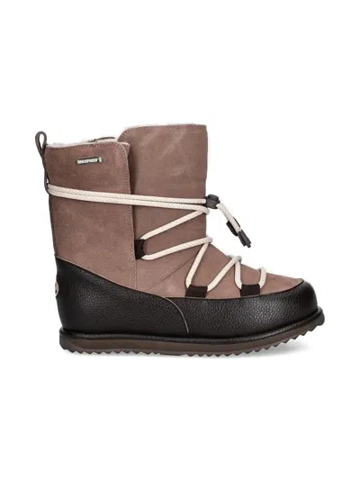 Emu Kids' Lace-up Suede Boots In Brown