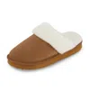 Emu Ridge Harper Womens Faux Fur Lined Shearling Mule Slippers In Brown