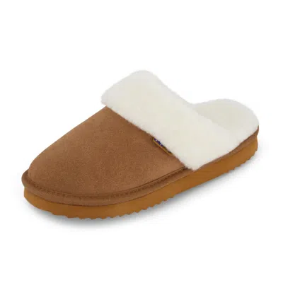 Emu Ridge Harper Womens Faux Fur Lined Shearling Mule Slippers In Brown