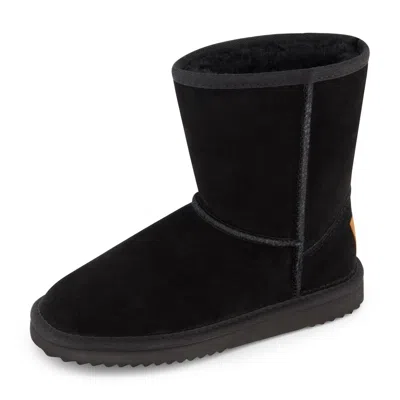 Emu Ridge Sophie Lo Womens Suede Winter Shearling Boots In Black
