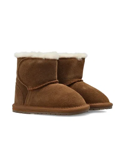 Emu Babies' Shearling-lined Suede Boots In Brown