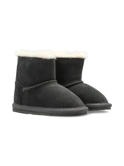 Emu Babies' Shearling-trimmed Suede Boots In Gray