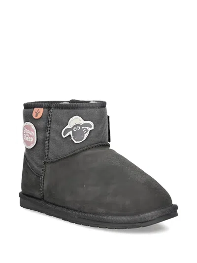 Emu Kids' Sheep-appliqué Boots In Gray