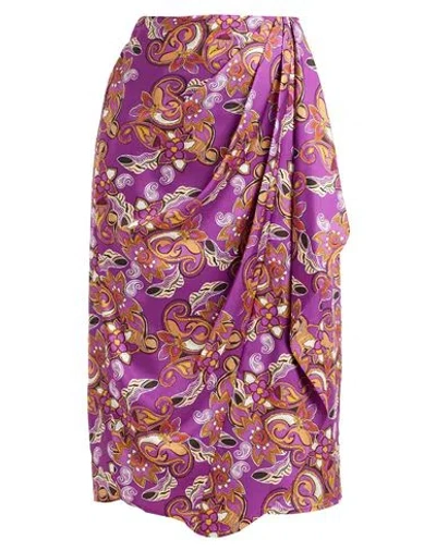 Emy-ò Female Woman Midi Skirt Mauve Size 8 Polyester In Purple