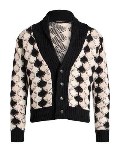 En Avance Man Cardigan Black Size Xl Virgin Wool, Acrylic