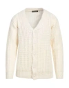 En Avance Man Cardigan Ivory Size Xl Acrylic, Mohair Wool, Wool