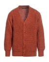 En Avance Man Cardigan Rust Size Xl Acrylic, Mohair Wool, Wool