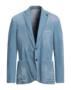 En Avance Man Suit Jacket Sky Blue Size 36 Cotton, Elastane In Blue