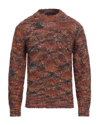 En Avance Man Sweater Orange Size L Wool, Acrylic