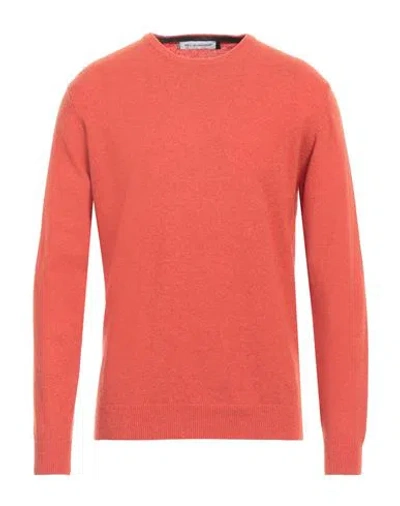 En Avance Man Sweater Rust Size L Wool, Nylon In Orange