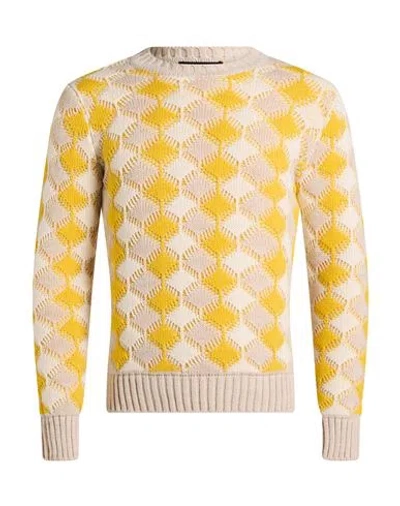 En Avance Man Sweater Yellow Size L Virgin Wool, Acrylic