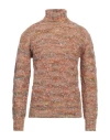 En Avance Man Turtleneck Light Brown Size L Wool, Acrylic