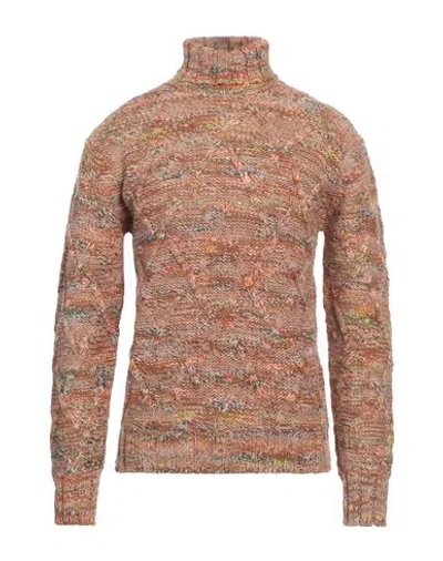 En Avance Man Turtleneck Light Brown Size L Wool, Acrylic