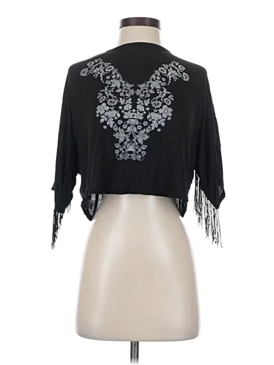 Pre-owned En Creme 3/4 Sleeve Blouse In Black