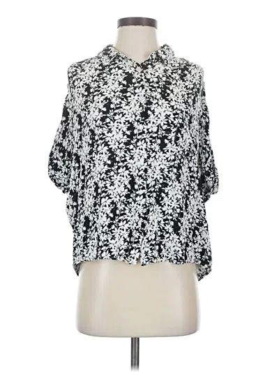 Pre-owned En Creme 3/4 Sleeve Blouse In Silver