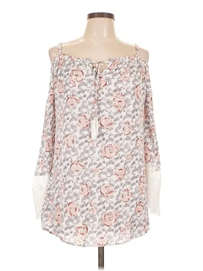 Pre-owned En Creme 3/4 Sleeve Blouse In White