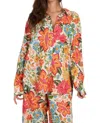 EN CREME AUDRA LONG SLEEVE BUTTON UP IN MULTI-COLORED