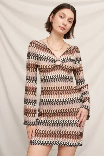 En Creme Brie Coverup Dress In Brown Multi