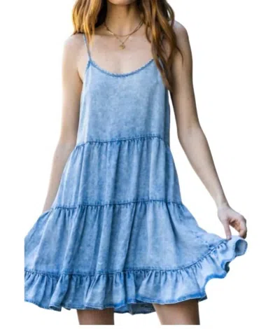 En Creme Cami Denim Dress In Blue