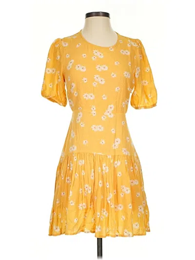 Pre-owned En Creme Casual Dress In Yellow