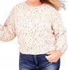 En Creme Confetti Crew Neck Sweater In Multi In Neutral