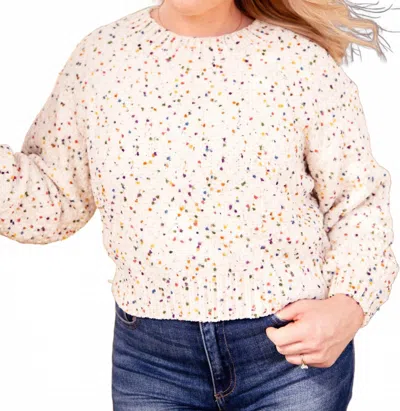 En Creme Confetti Crew Neck Sweater In Multi In Neutral