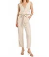 En Creme Fae Belted Jumpsuit In Natural In Neutral