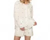 En Creme Floral Lace Trim Top In White In White