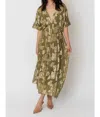 En Creme Gold Detail Maxi Dress In Olive In Green