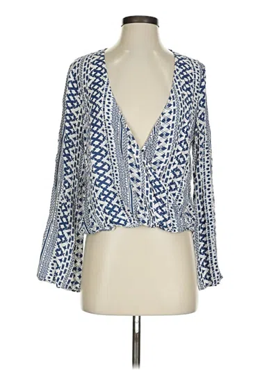 Pre-owned En Creme Long Sleeve Blouse In Blue