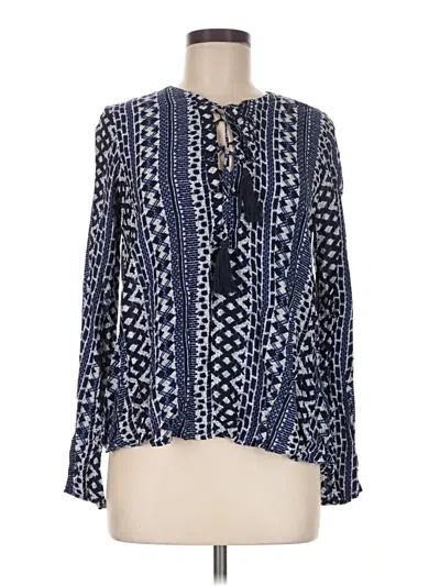 Pre-owned En Creme Long Sleeve Blouse In Blue