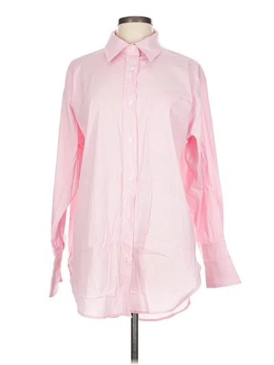 En Creme Long Sleeve Button Down Shirt In Pink