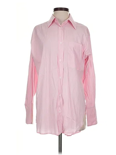 Pre-owned En Creme Long Sleeve Button Down Shirt In Pink