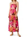 En Creme Printed Sleeveless Midi Dress In Pink Multi In Pink