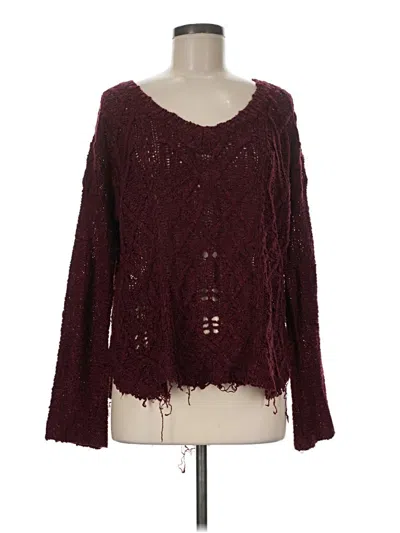 Pre-owned En Creme Pullover Sweater In Burgundy