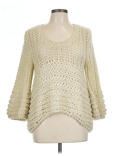 Pre-owned En Creme Pullover Sweater In White