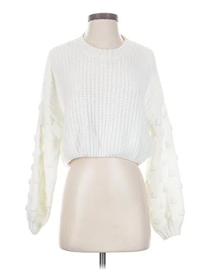 Pre-owned En Creme Pullover Sweater In White