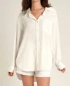 En Creme Self Stripe Button Down In White In White