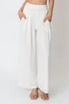 En Creme Self Stripe Pant In White In White