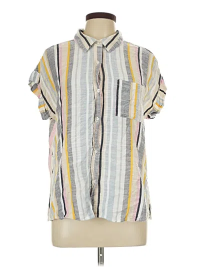 Pre-owned En Creme Short Sleeve Button Down Shirt In Gray