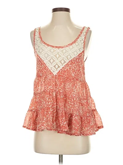 Pre-owned En Creme Sleeveless Blouse In Orange