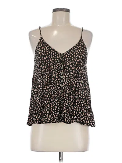 Pre-owned En Creme Sleeveless Top Black Polka Dots Pattern V Neck Tops