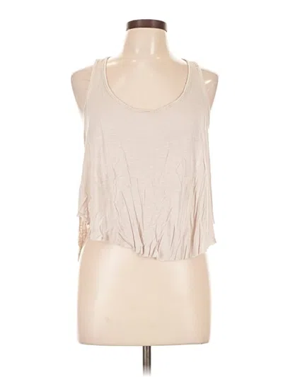 Pre-owned En Creme Tank Top Tan Halter Neckline Tops