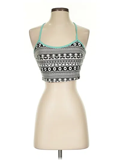 Pre-owned En Creme Tank Top Teal Halter Neckline Tops